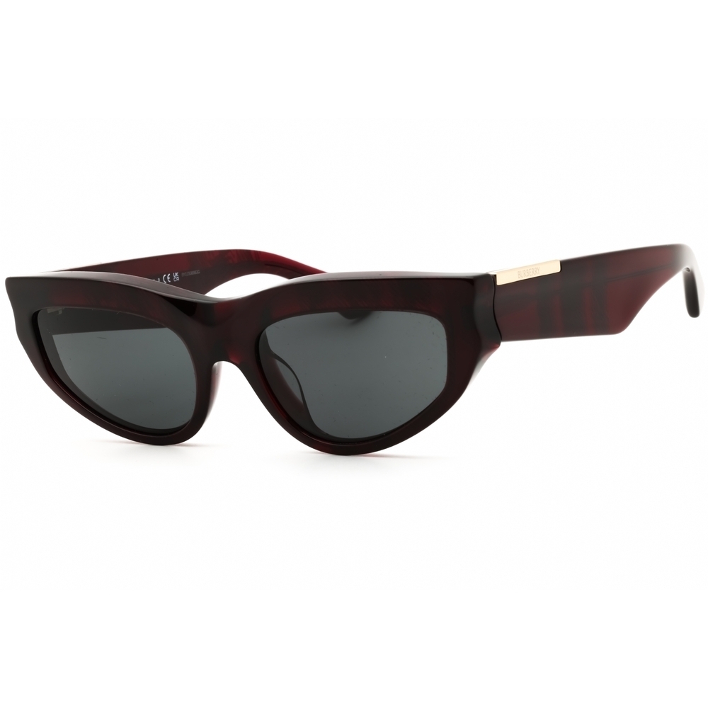NWT Burberry 0BE4425U-411587 Check Red Cat Eye 55mm Sunglasses